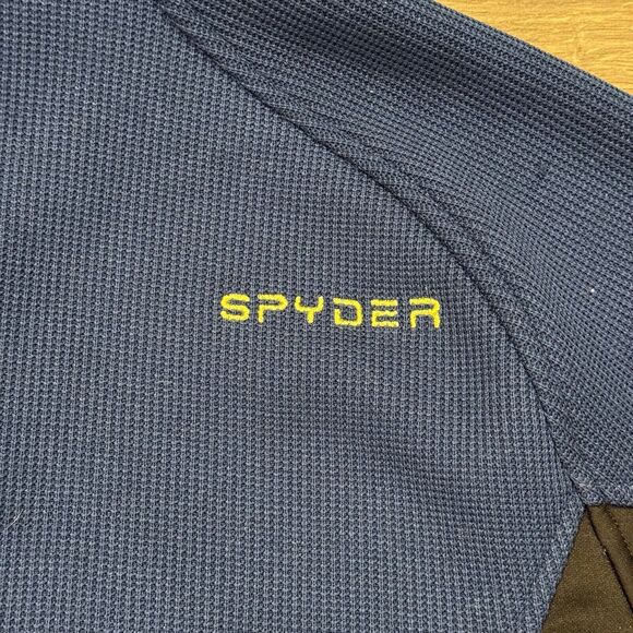 Spyder Sweater Mens Medium Blue Outbound 1/4 Zip Pullover Fleece Lined Skiing - Picture 6 of 6